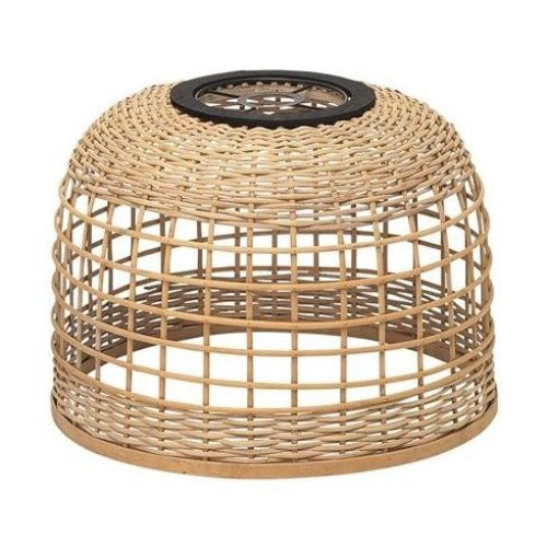 Light Shade Hatch Weave Rattan Small