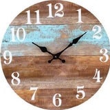 Brownwashed Boards Print Clock 34cm