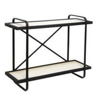 2 Tier Woven Shelf Iron Bookcase