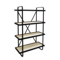 4 Tier Woven Shelf Iron Bookcase