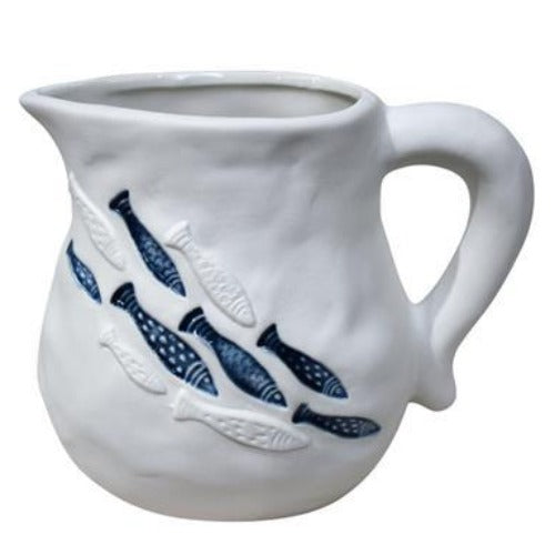 Jug 16cm Blue Fish School