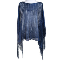 Poncho Light Weight Open Weave Navy