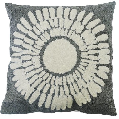 Cushion 45x45cm Embroidered Grey