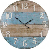 French Blue Boards Print Clock 58cm