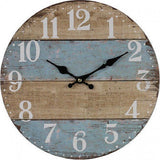 French Blue Boards Print Clock 34cm