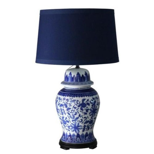 Lamp 75cm Blue & White China