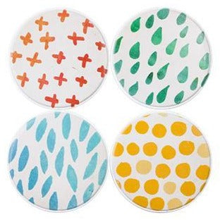 Set of 4 Multi Design Resin Coasters