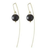 Brass & Resin Ball Earrings Black