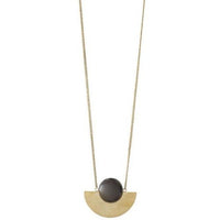 Brass & Resin Necklace Black