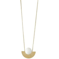 Brass & Resin Necklace White