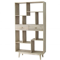 2 Drawer Mango Wood Tall Bookcase