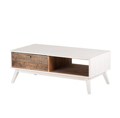 White Rustic 1 Drawer Coffee Table