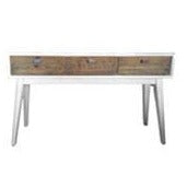 White Rustic 3 Drawer Console Table