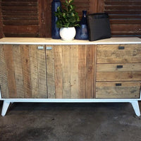 White Rustic 3 Drawer 2 Door Sideboard