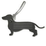 Bag Tag Sausage Dog Design Grey