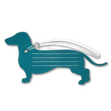 Bag Tag Sausage Dog Design Aqua