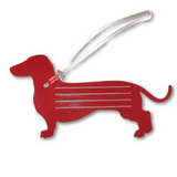 Bag Tag Sausage Dog Design Red