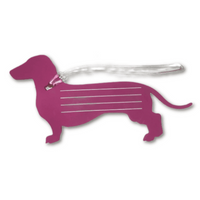 Bag Tag Sausage Dog Design Pink