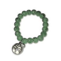 Bracelet Faux Jade With Tree Of Life Charm