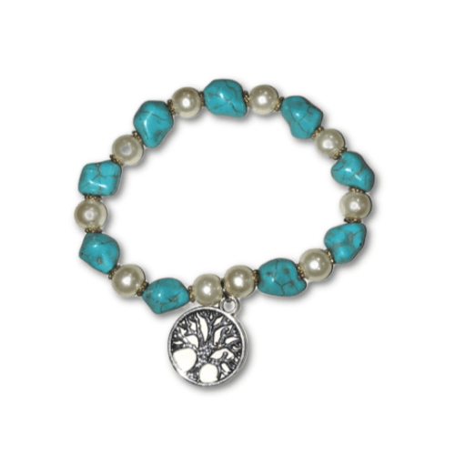 Bracelet 17cm Faux Turquoise Tree Of Life