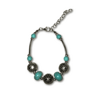 Bracelet 17cm Faux Turquoise 9 Bead