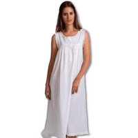 Cotton Nightie White With Shoulder Buttons