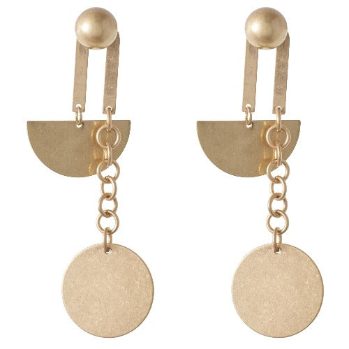 Earrings Goldish Metal Chain