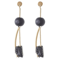 Earrings Black Resin Ball