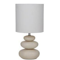 Resin Pebble Base Lamp With Drum Shade 46cm